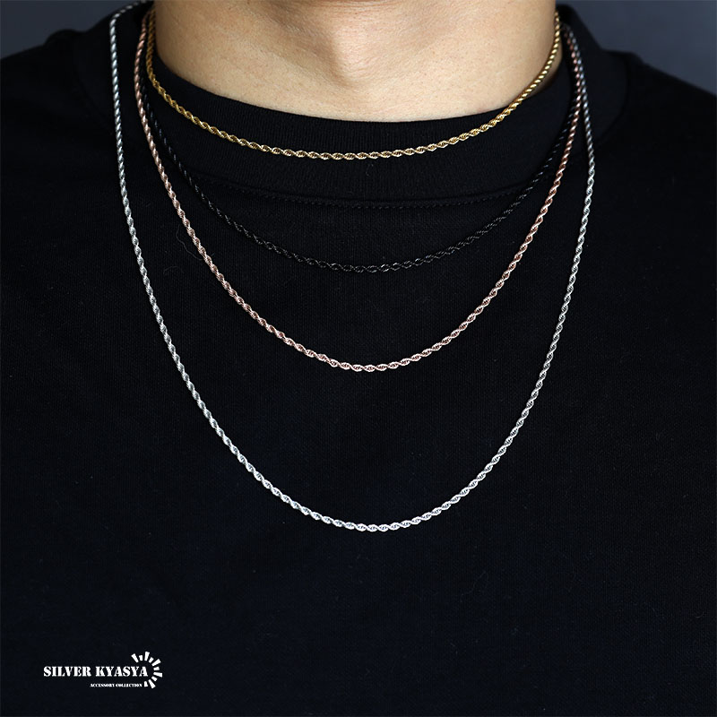 ロープチェーン ネックレス 細め [c030-2mm] | ネックレスチェーン
