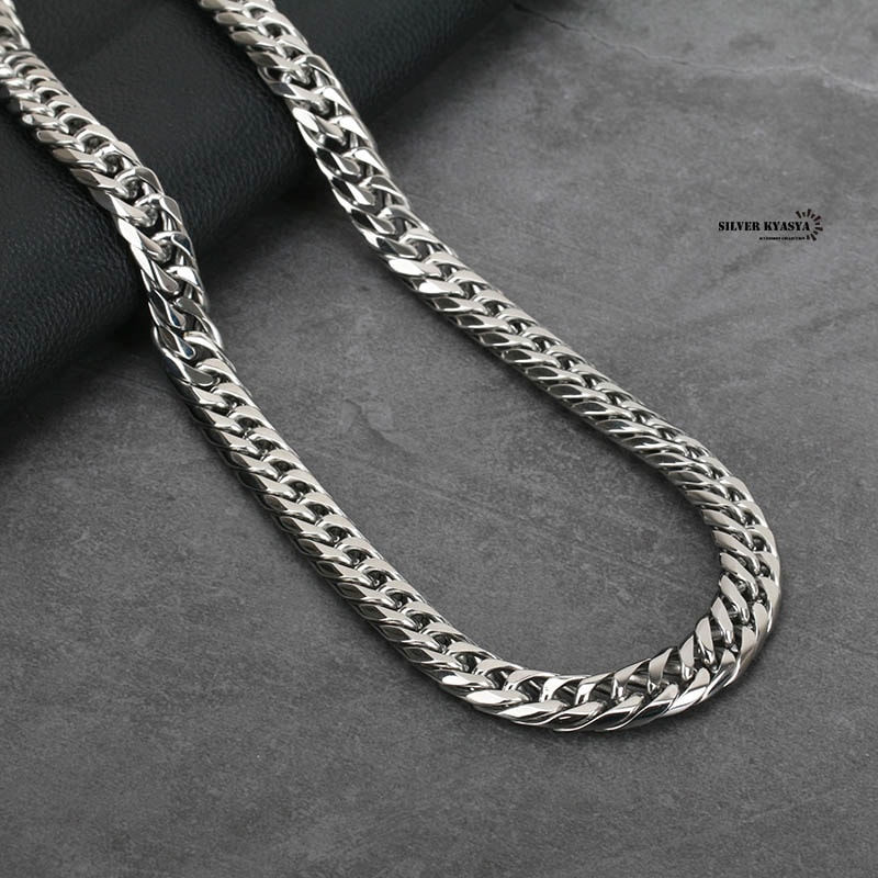 ステンレス ダブル喜平ネックレス [n310-silver-11mm