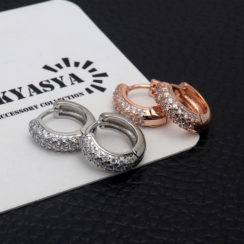 e.m. SILVER925ジルコニアフープピアス SILVER925ペアシェイプジルコニアフープピアス/メンズ