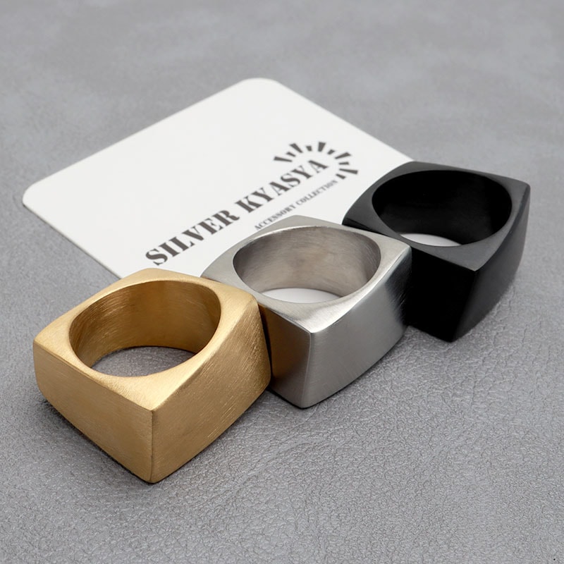 ステンレス 印台リング 艶消し 3カラー [r536] | スタイルで探す,迫力