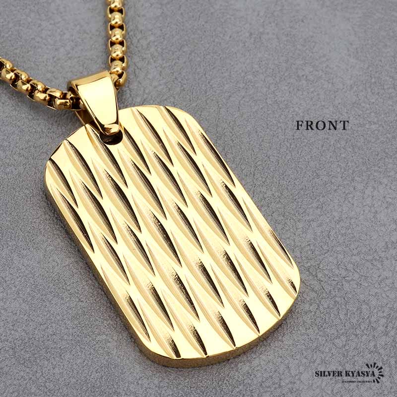 ステンレス ドッグタグネックレス [n714-gold] | ネックレス