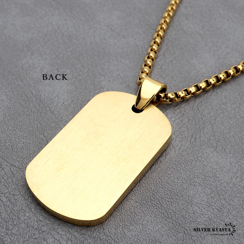 ステンレス ドッグタグネックレス [n714-gold] | ネックレス