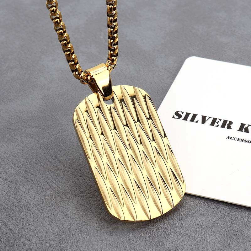 ステンレス ドッグタグネックレス [n714-gold] | ネックレス