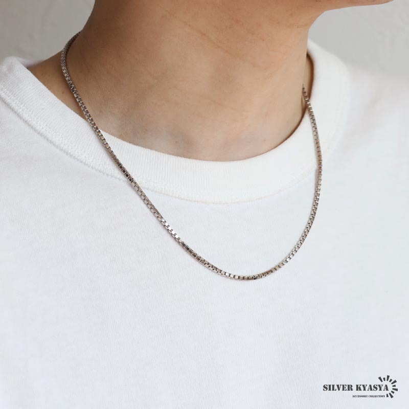 シルバー925 ベネチアンチェーンネックレス シルバー925 ベネチアンチェーン 45cm チェーンネックレス