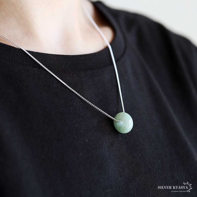 アガット k10 SV アベンチュリン ネックレスチャーム シルバー