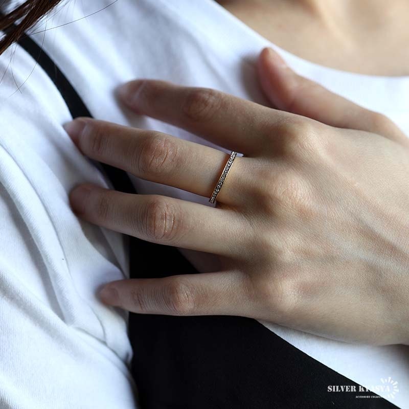 ステンレス 極細フルエタニティリング 3色 [r637] | リング,ステンレス