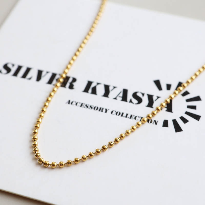 ステンレス 極細のゴールドボールチェーン 幅1mm [c060] | ネックレス