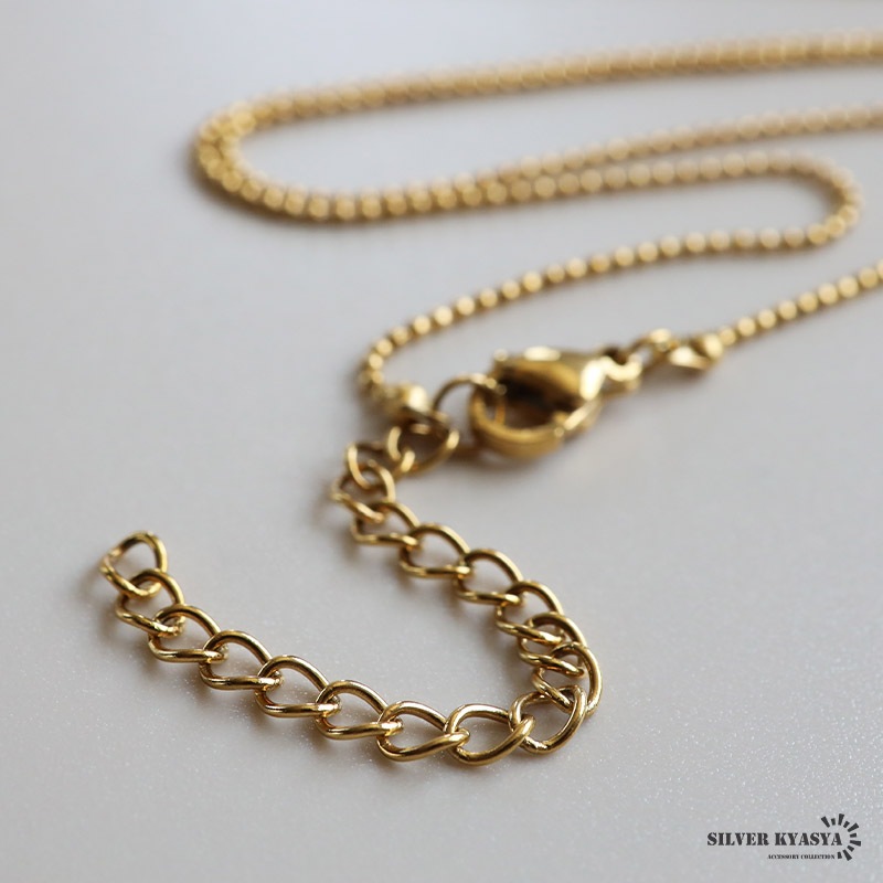 ステンレス 極細のゴールドボールチェーン 幅1mm [c060] | ネックレス