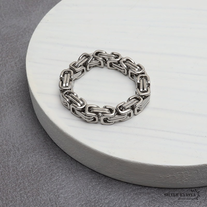 ステンレス ビザンチンチェーンリング [r538-silver] | スタイル