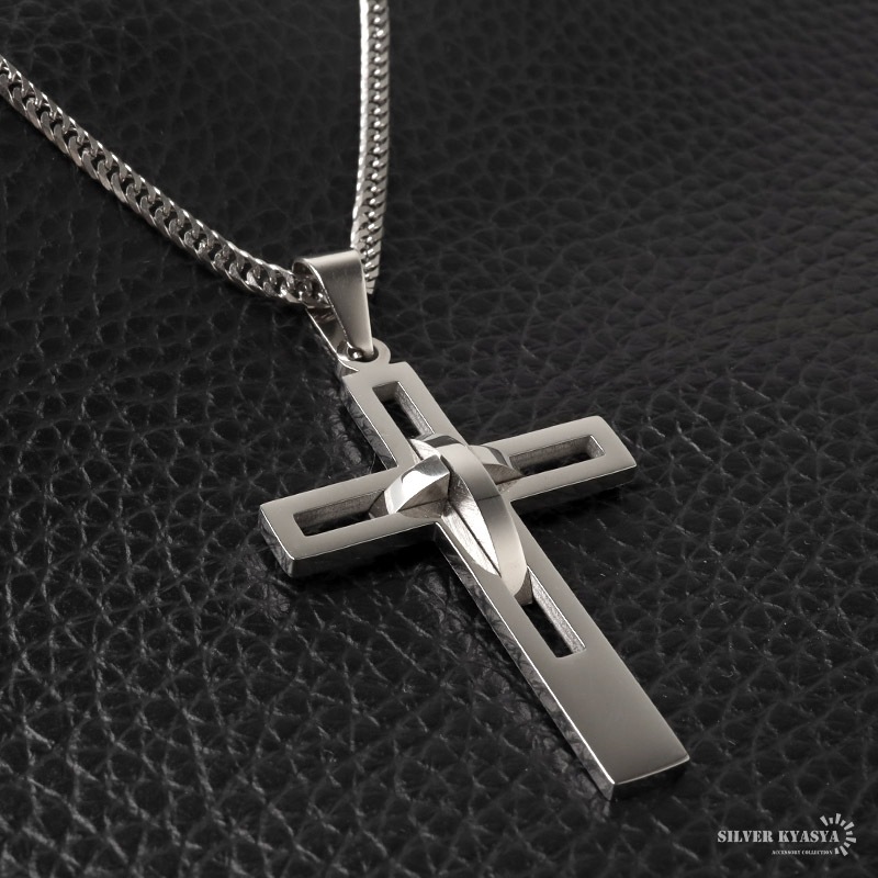 ステンレス クロスネックレス ダブル喜平 [n1257] | ネックレス