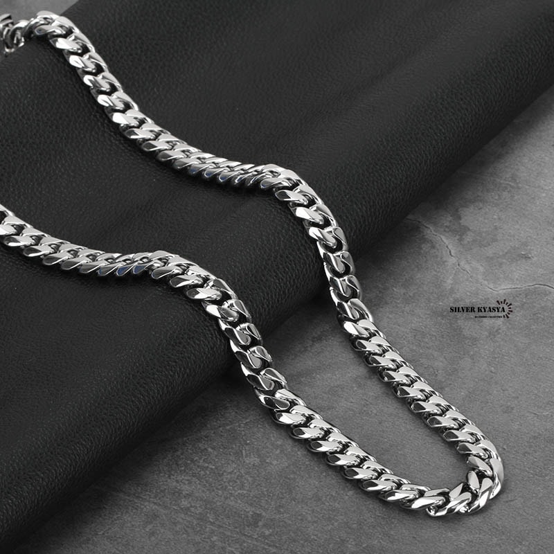 10mm50cm　シルバー喜平 ステンレス 6面喜平ネックレス 10mm [n309-silver-10mm