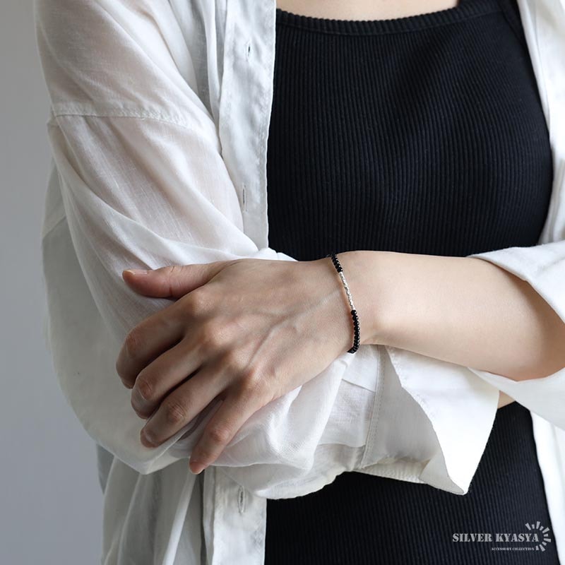 シルバー925 天然オニキスブレスレット [cb121] | お洒落なレディース