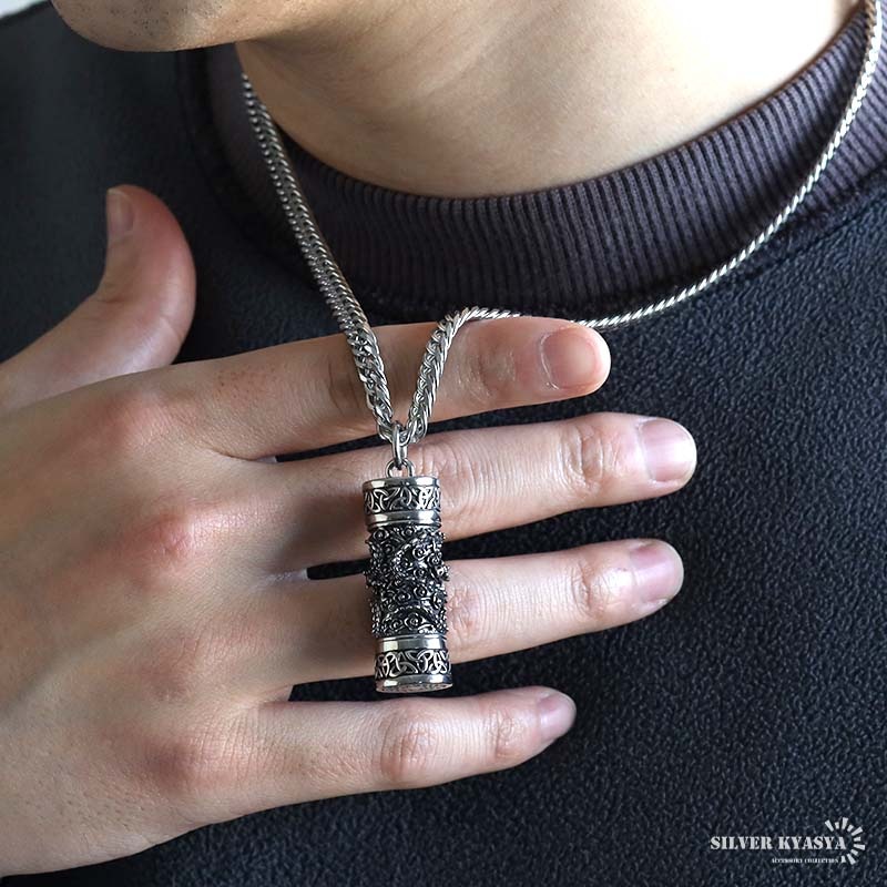 ステンレス 龍とケルトの香水瓶ネックレス [n1111] | ネックレス