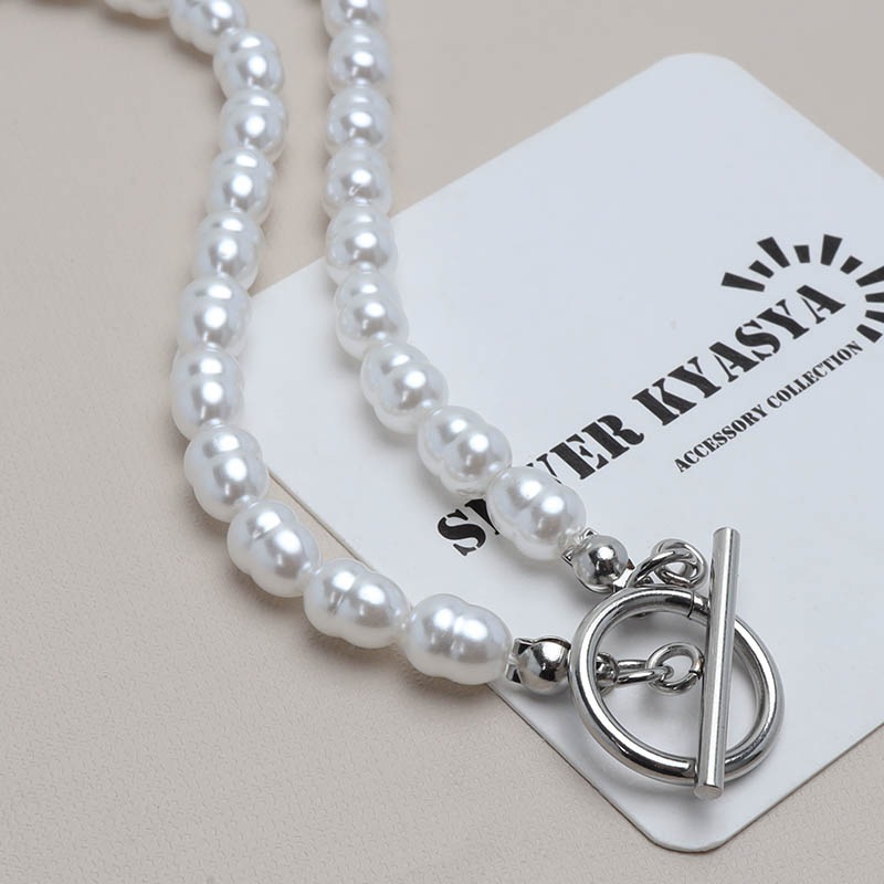 ステンレス パールネックレス シルバー [n955-silver] | ネックレス
