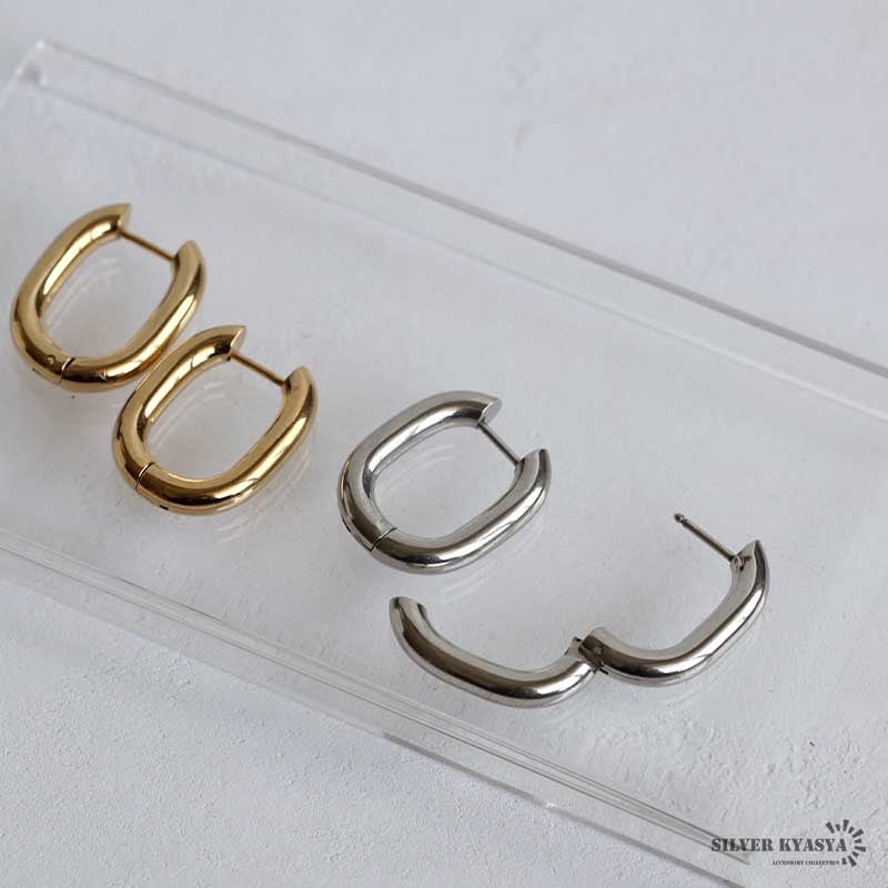 U字ピアス 両耳 太め [e241-4mm] | ピアス,ステンレス,フープピアス