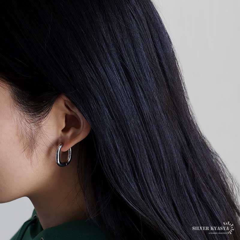 U字ピアス 両耳 太め [e241-4mm] | ピアス,ステンレス,フープピアス