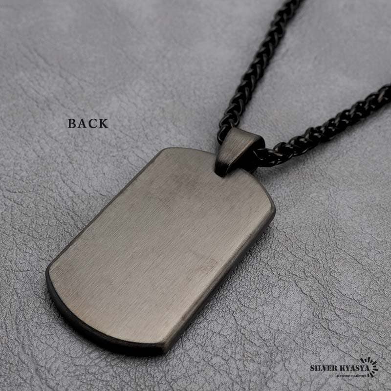 ステンレス ドッグタグネックレス [n716-black] | ネックレス
