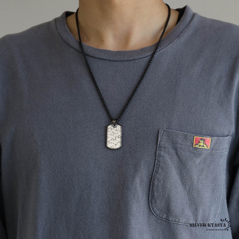 ステンレス ドッグタグネックレス [n716-black] | ネックレス
