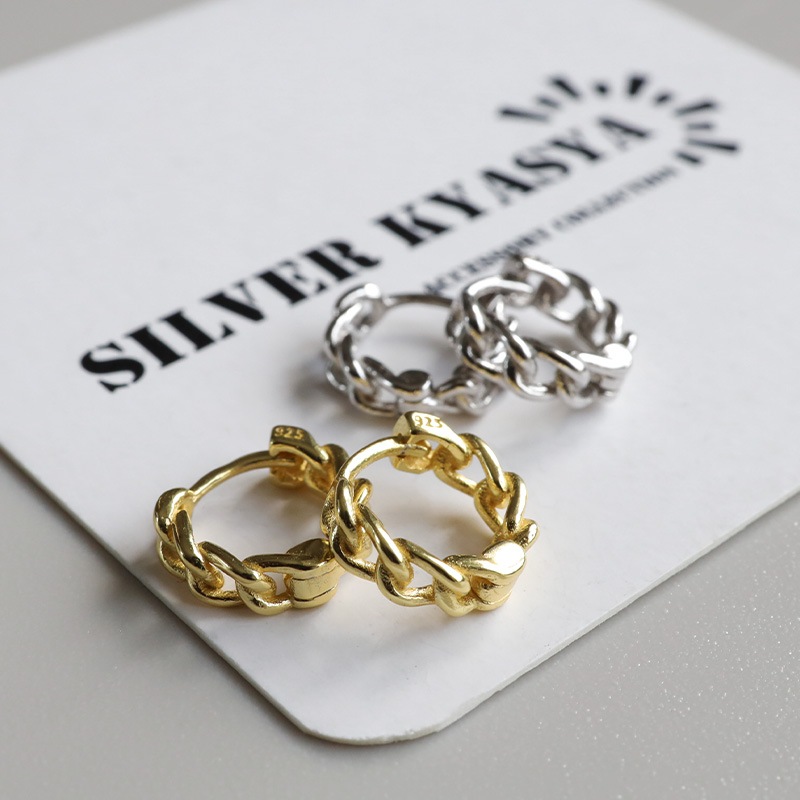 シルバー925 小ぶりの喜平チェーンピアス 2色 [ce471] | ピアス