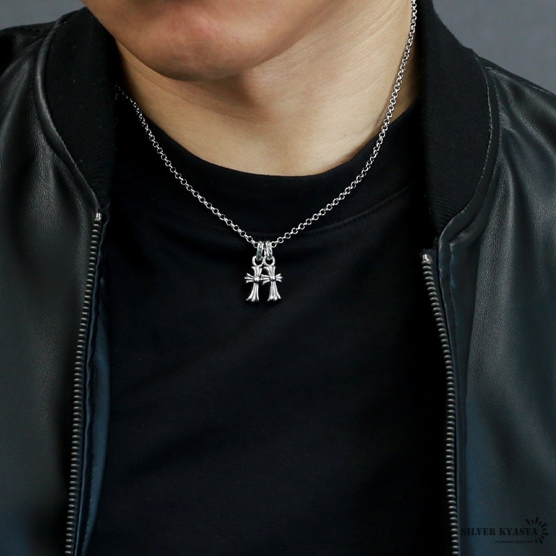 シルバー クロス型ペンダント ネックレス クロス 天然ダイヤ0 314ct シルバー925 ペンダントネックレス