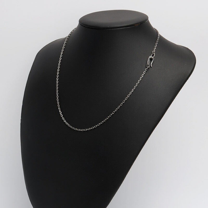 925 4面カットあずきチェーン 燻し加工 [cs030-2mm] | ネックレス