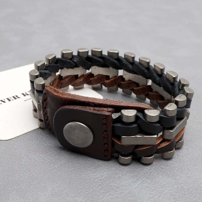 編み込み レザーバングル [b836] | スタイルで探す,ゴシック・パンク