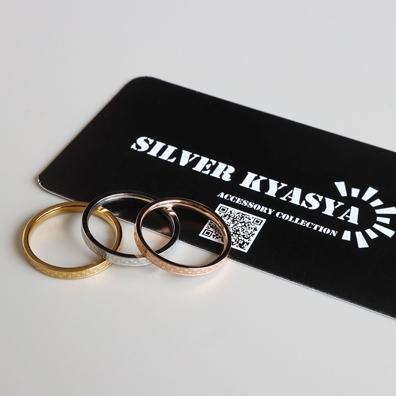 ステンレス 市松模様リング [r602] | お洒落なレディース