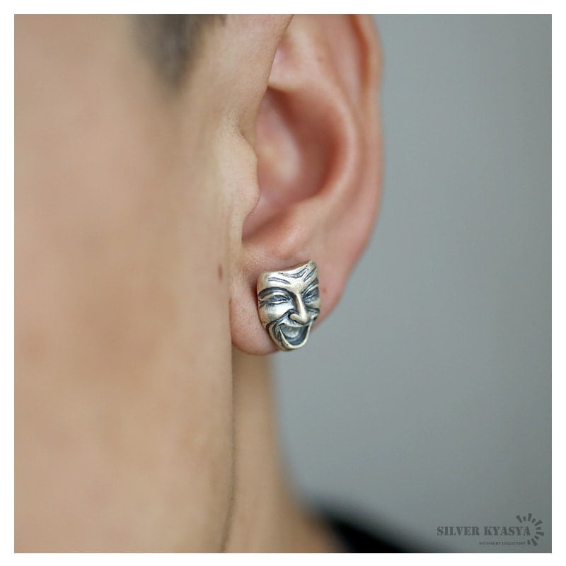 925 笑い顔 スタッドピアス [es293] | スタイルで探す,個性が光る