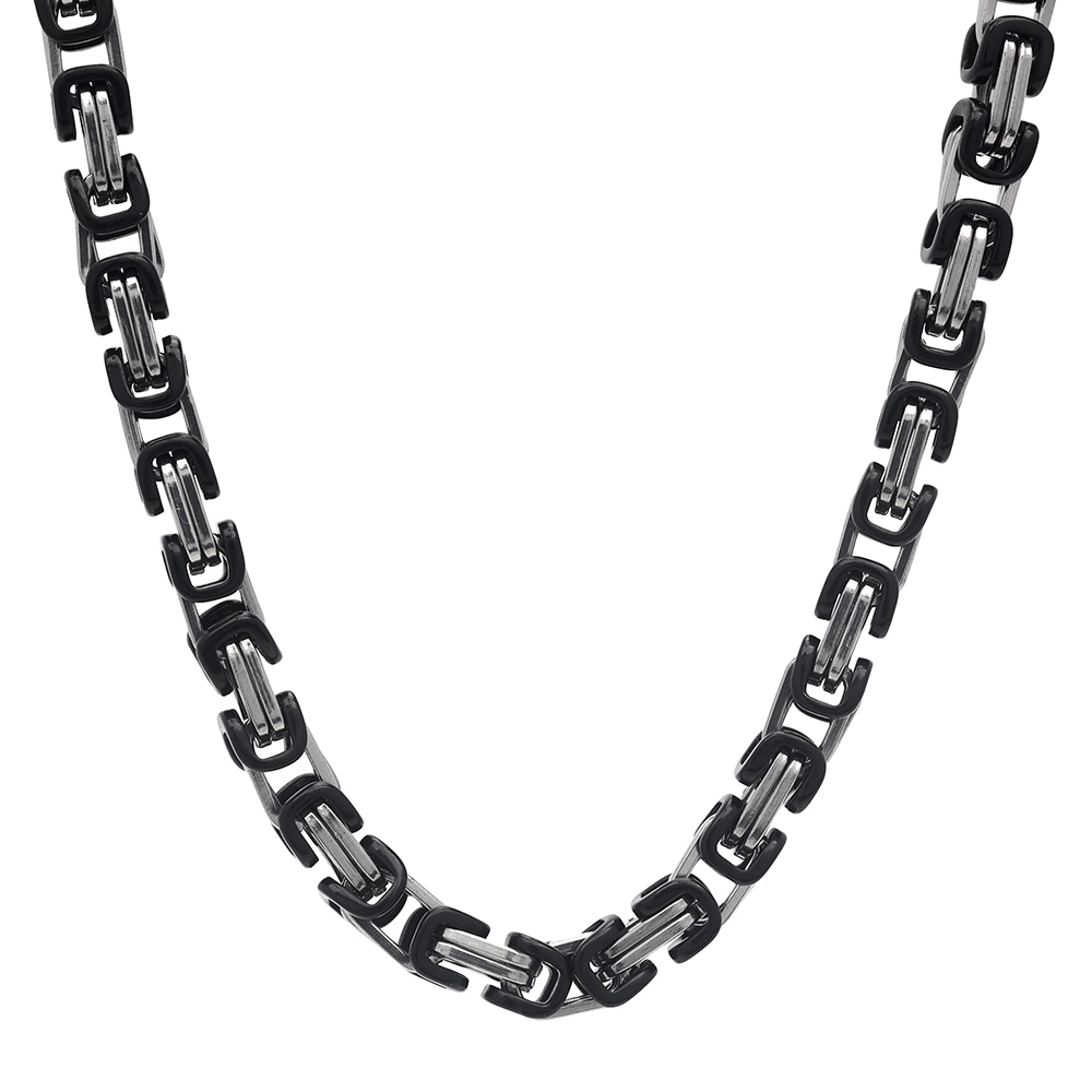 ステンレス ネックレス ブラックシルバー [n635-4mm-sb] | ネックレス