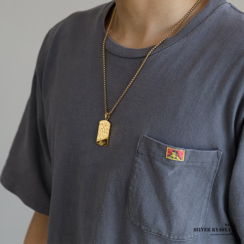 ステンレス ドッグタグネックレス [n719-gold] | スタイルで探す
