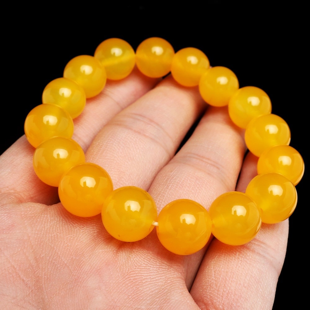 天然イエローアゲートブレスレット 12mm [b939-12mm] | ブレスレット