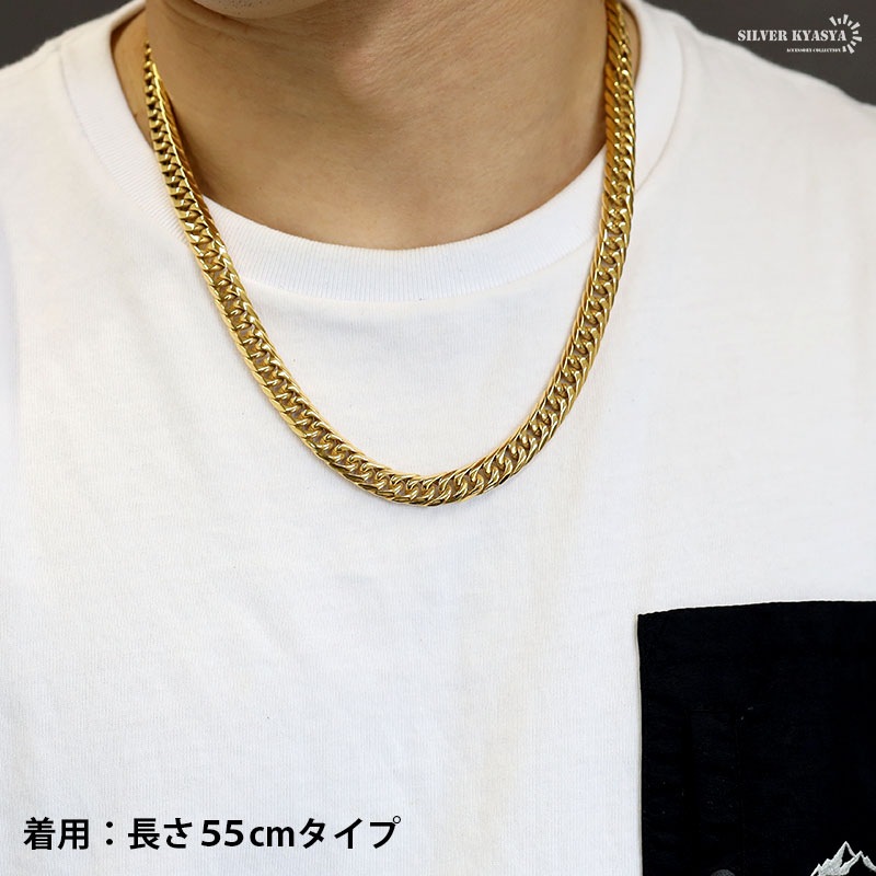 チタン製 ダブル喜平チェーンネックレス [n585-gold] | ネックレス