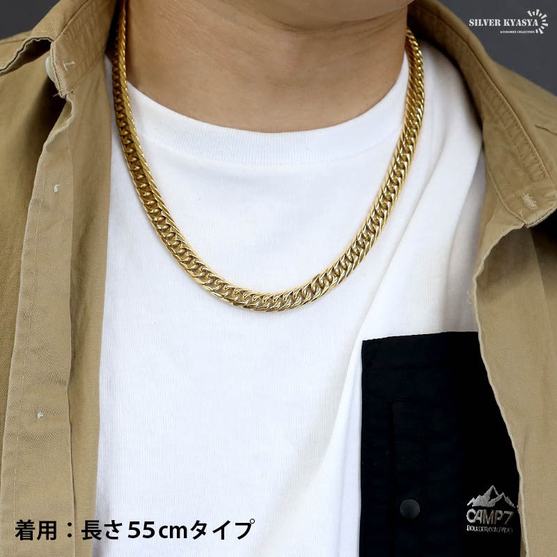 チタン製 ダブル喜平チェーンネックレス [n585-gold] | ネックレス