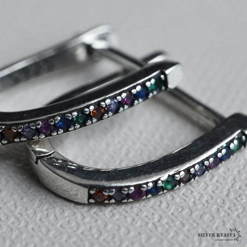 LI HUA メゾンドリーファー　シルバー925ピアス Ready to ship] [925 Silver] Rough Heart Cubic Earrings 韓国