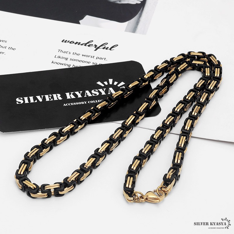 ステンレス ネックレス ブラックゴールド [n635-5mm-gb] | スタイルで