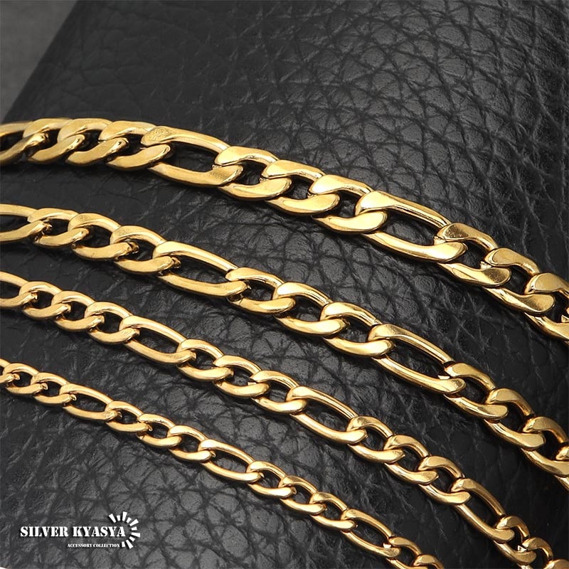 フィガロチェーン ネックレス ゴールド [c011-g] | ネックレスチェーン