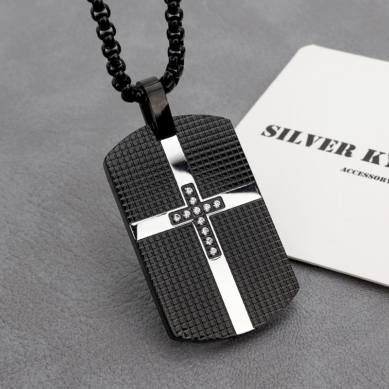 ステンレス ドッグタグネックレス [n720-black] | ネックレス