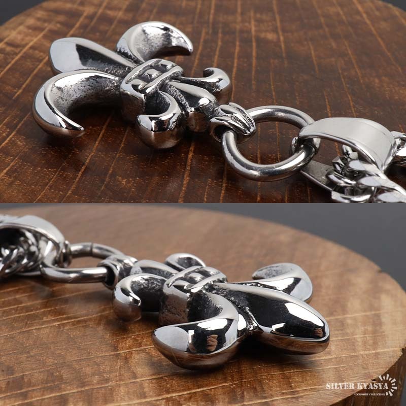 ステンレス 重厚感たっぷり！百合の紋章ネックレス 2サイズ