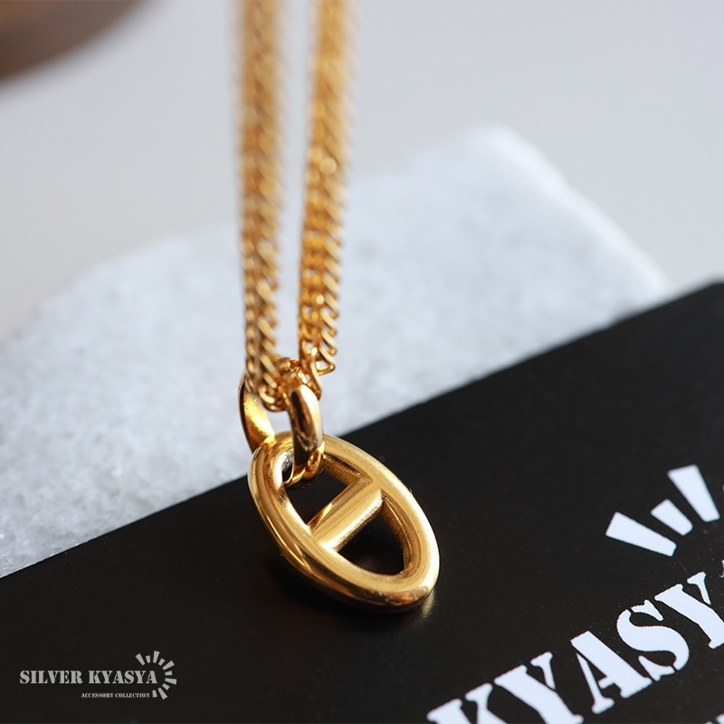 ステンレス アンカーモチーフ ネックレス [n895-n514-g-3mm