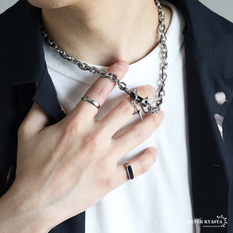 ステンレス デザインチェーンネックレス [n989] | ネックレス