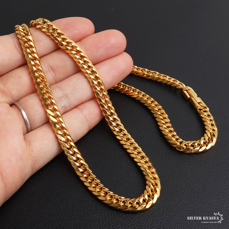 ダブル喜平チェーンネックレス 金 7mm [n348-g-7mm] | すべての商品