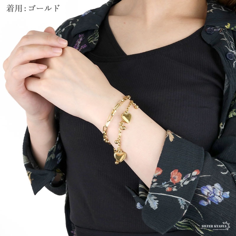 チャームブレスレット ハート [b371] | スタイルで探す,個性が光る