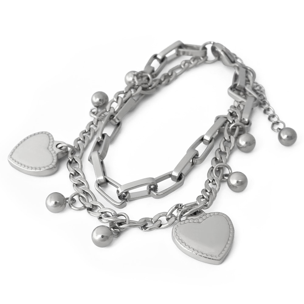 チャームブレスレット ハート [b371] | スタイルで探す,個性が光る