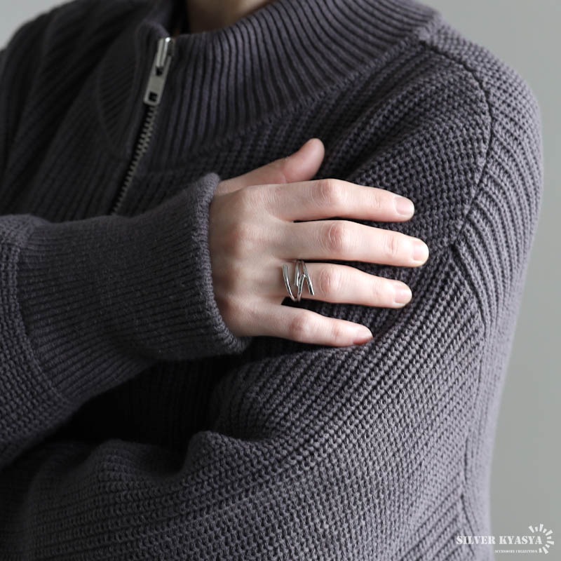 VERSANII Crown ヴィンテージリング * kimu91* ステンレス ワイヤーリング 2色 [r825] | リング,ステンレス