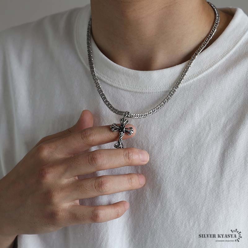 ステンレス クロスネックレス [n825-n348-s-5mm] | ネックレス