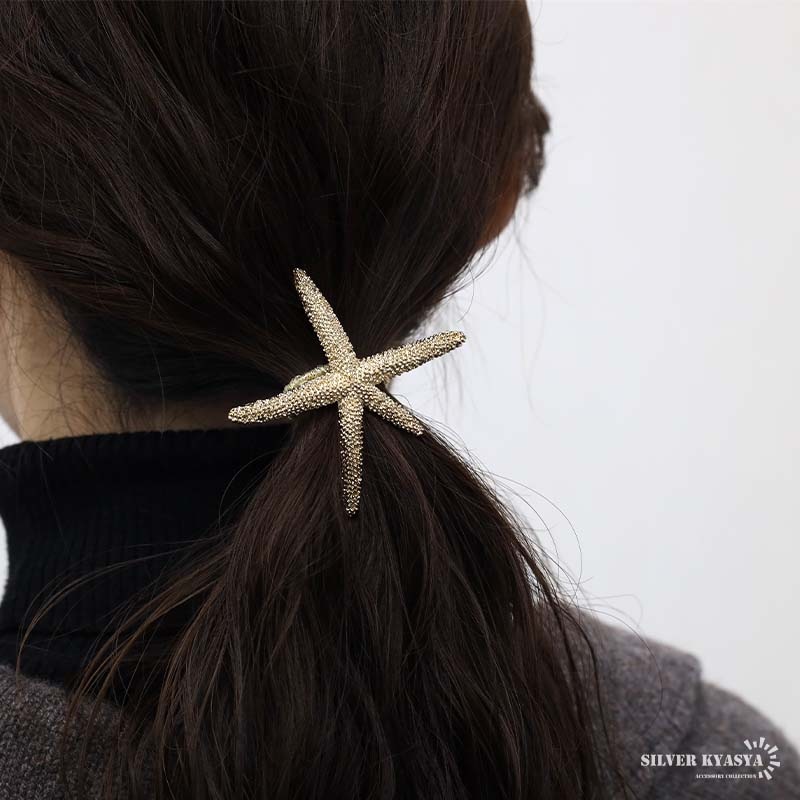 リアルな大ぶりヒトデのヘアゴム ヘアアクセサリー [h055