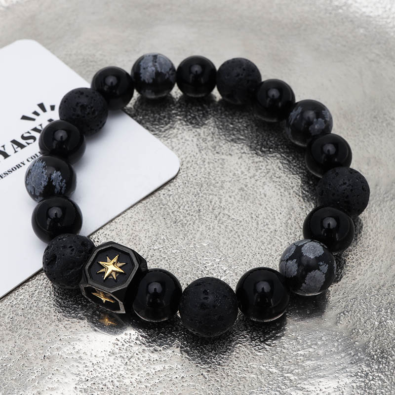 ステンレス アラバスター 数珠ブレスレット [b674] | ブレスレット