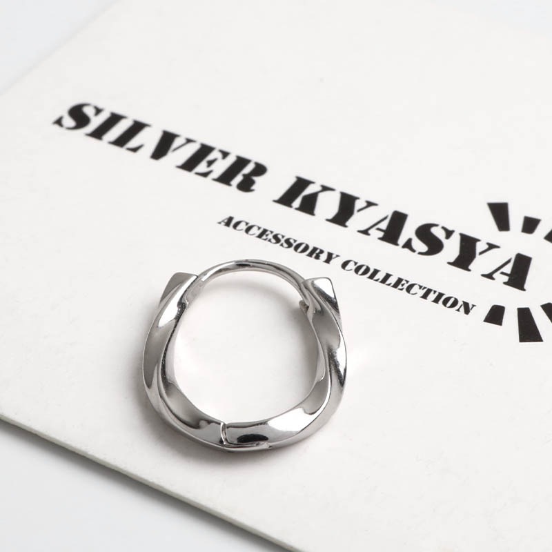 シルバー925 ツイストフォルムのオーバルピアス [es478] | ピアス