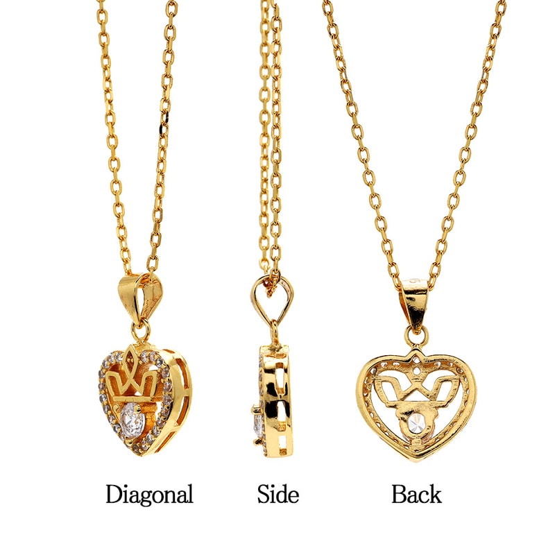 S925 ハート 王冠 ネックレス 金 [fhns005-gold] | ブランドから探す
