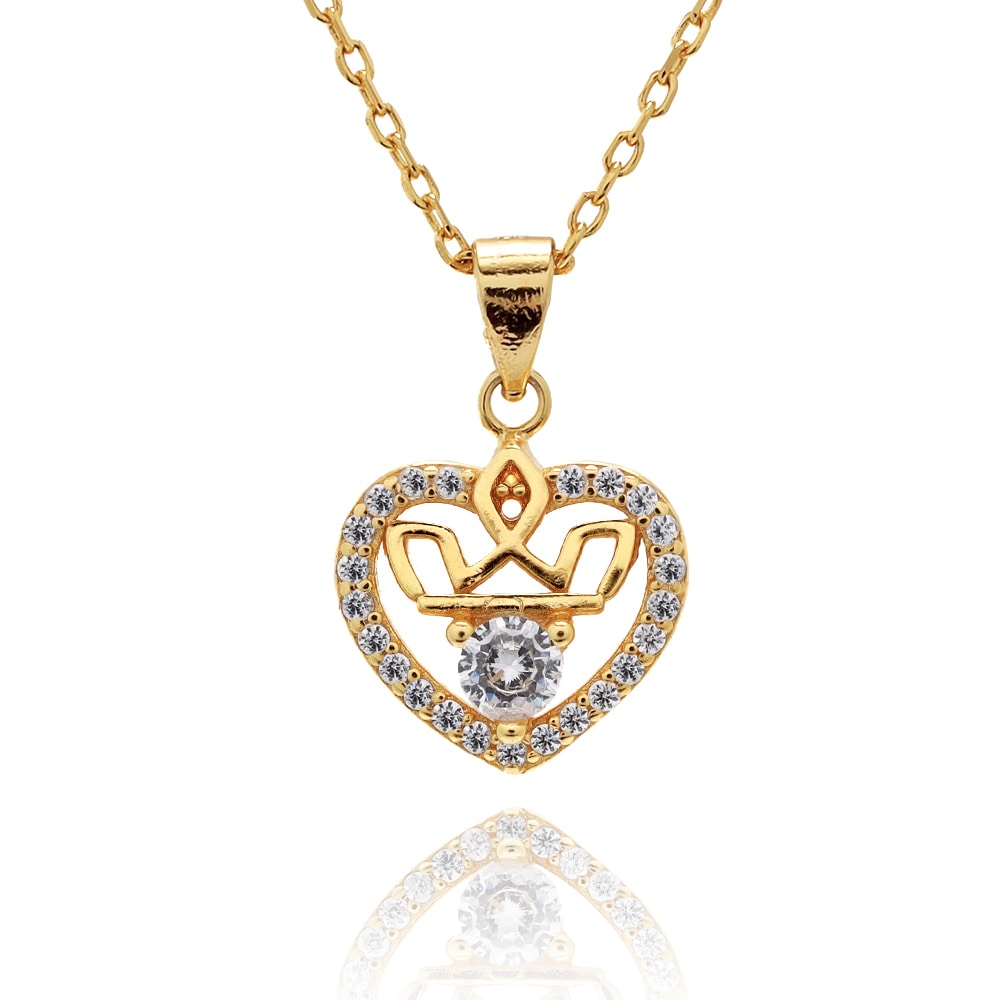 S925 ハート 王冠 ネックレス 金 [fhns005-gold] | ブランドから探す